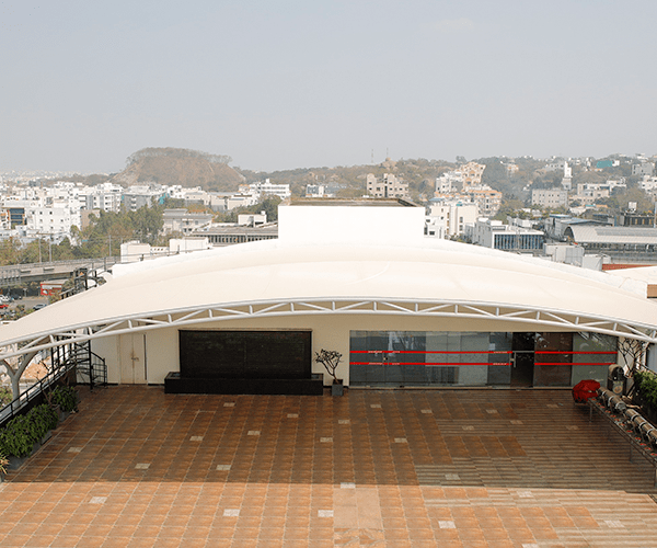 Rooftop tensile canopy