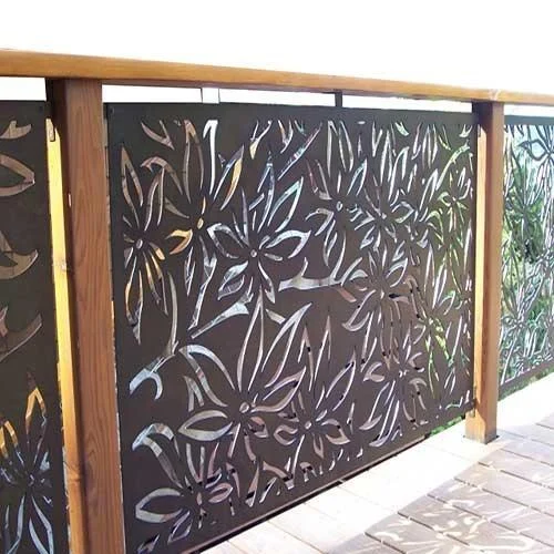 Glass and steel railing