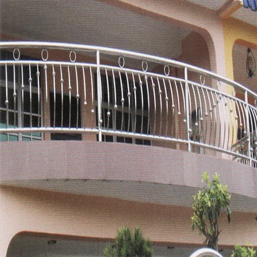 Brass staircase railing